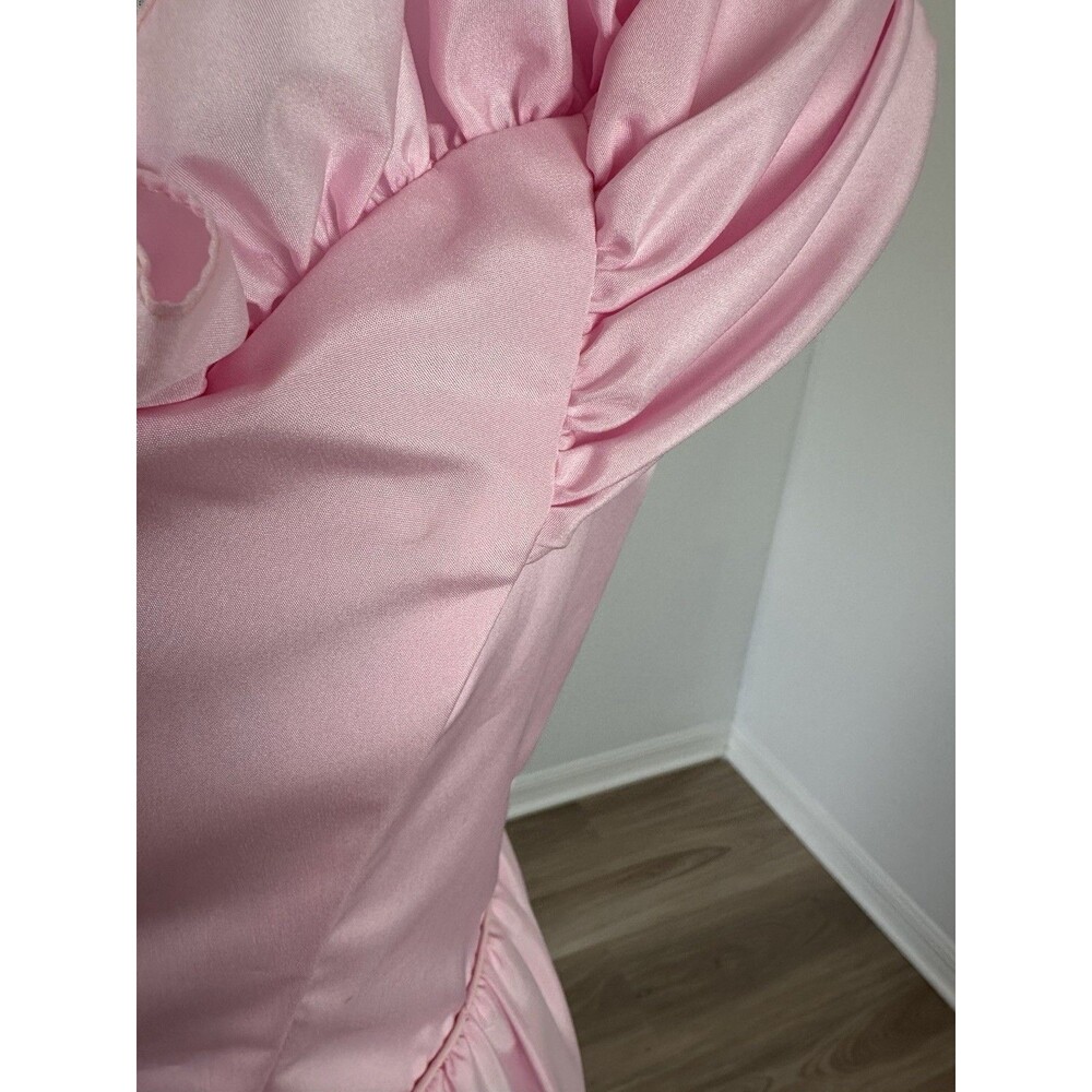 Vintage Pink 70s 80s Prom Party Dress Gown Princess Read! - Picture 8 of 16